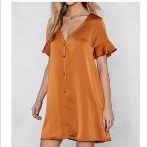 Nasty Gal orange ruffle dress